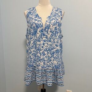 Lilly Pulitzer Gramercy Blue and White Tank Top Size XL